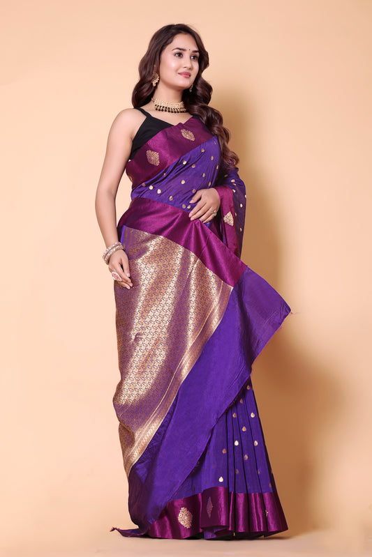 Banarasi Raw Mango Weaving Sarees - Blue