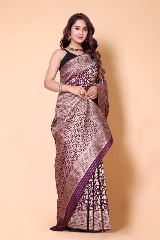 Banarasi Mango Tussar Weaving Sarees - Brown
