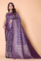 Banarasi Mango Tussar Weaving Sarees - Blue - AbirabyBeena