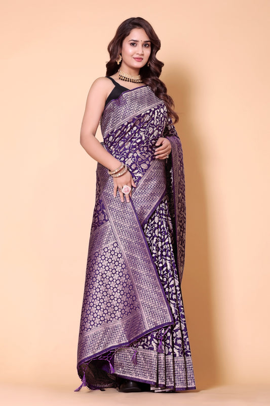 Banarasi Mango Tussar Weaving Sarees - Blue