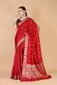 Red Semi Katan Soft silk Saree-Rupa - AbirabyBeena