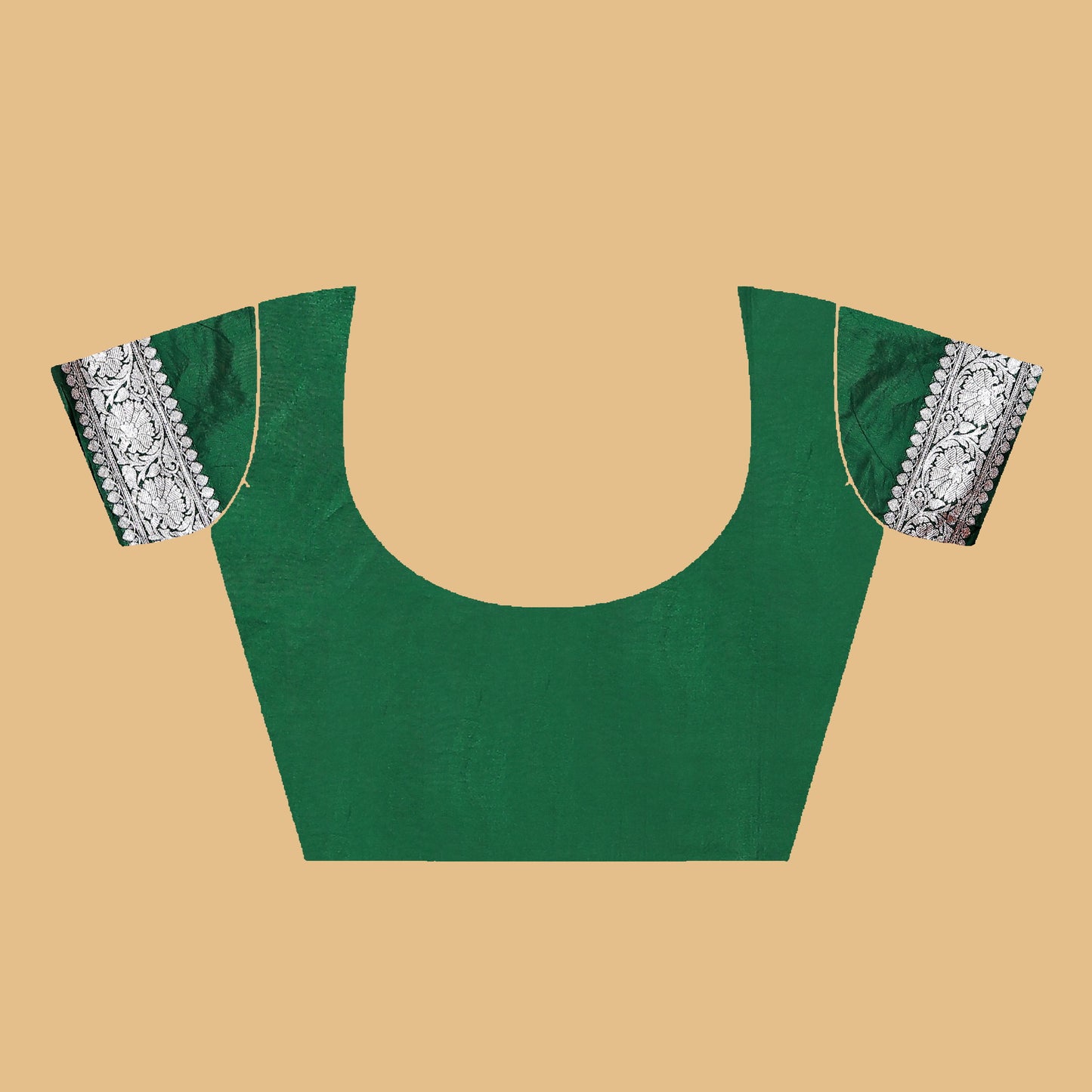 Green Banaras Crepe silk - AbirabyBeena