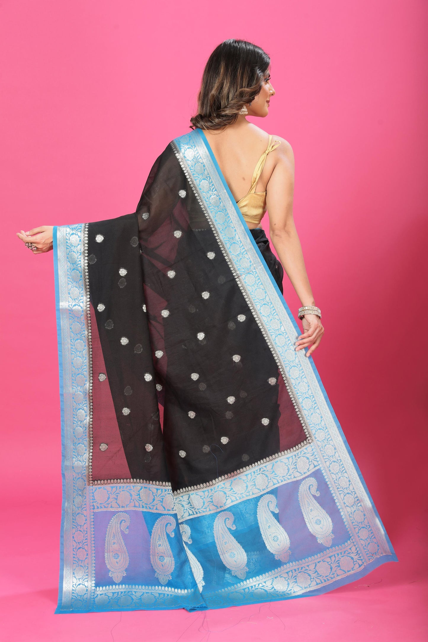 Black Banaras Chiffon Silk