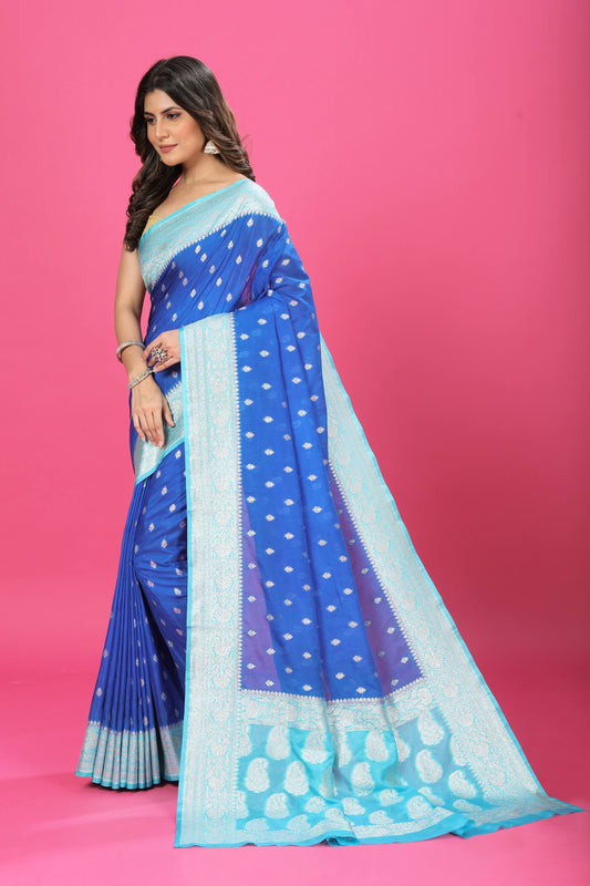 Blue - Sky Blue Katan Georgette Silk