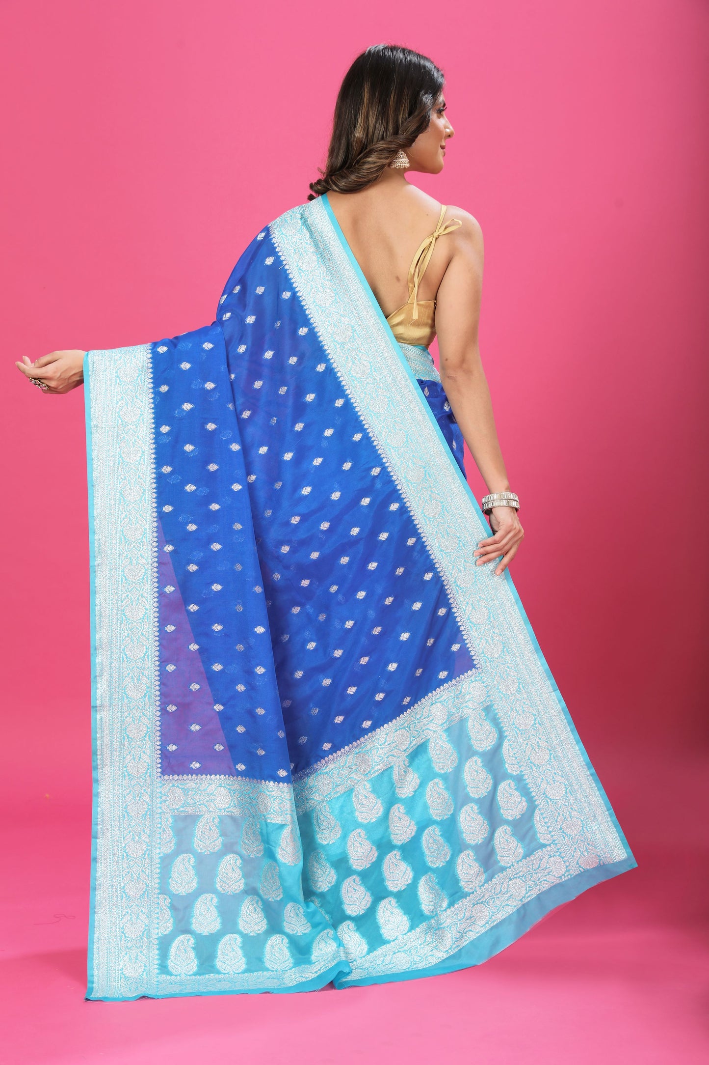 Blue - Sky Blue Katan Georgette Silk