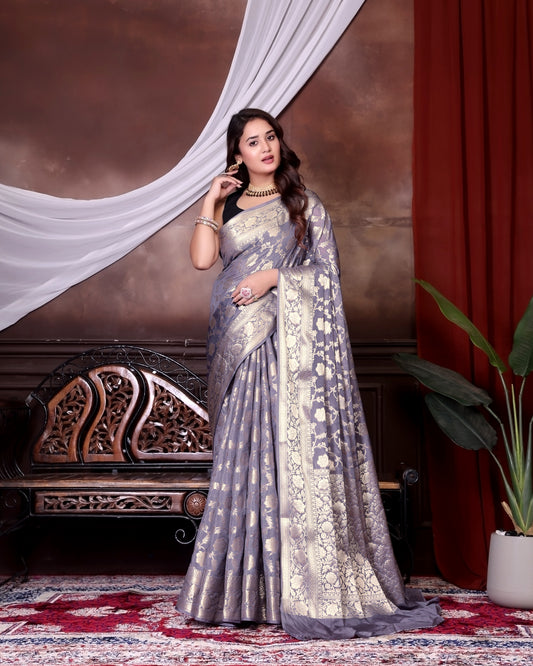 Lilac Jaal Katan Georgette Silk