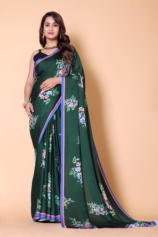 Aliya Crepe Silk Saree - Green