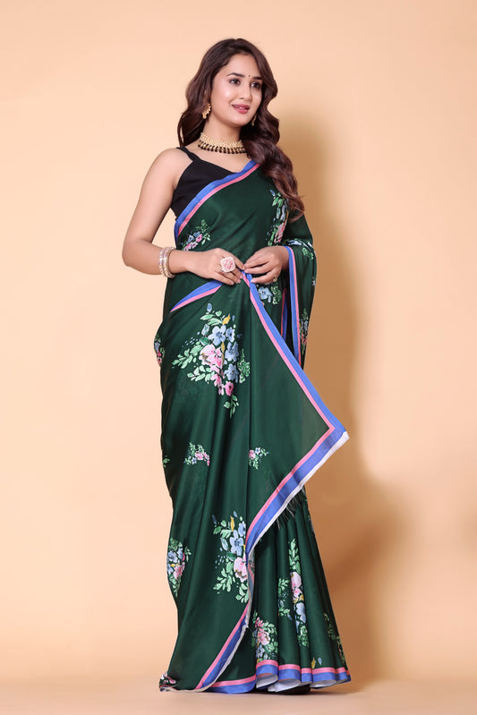 Aliya Crepe Silk Saree - Green