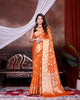 Orange Jaal Katan Georgette Silk