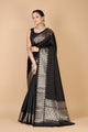 Black Munga silk Saree-Sona - AbirabyBeena