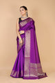 Violet Munga silk Saree-Sona - AbirabyBeena