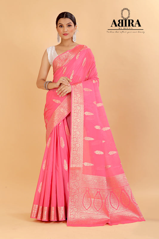 Pink Banaras warm silk - AbirabyBeena