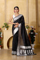Black Banaras Crepe silk - AbirabyBeena