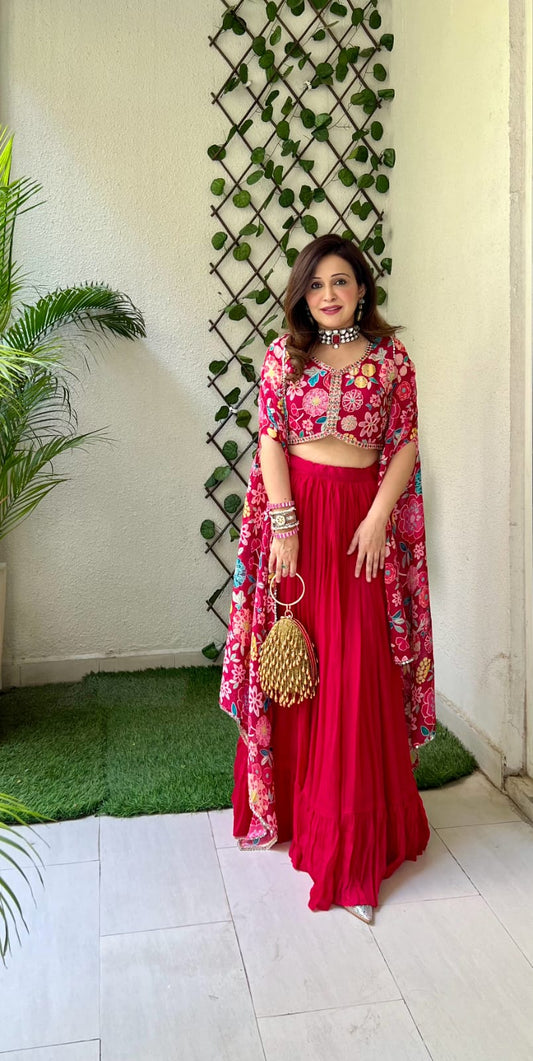 Pristine Elegance: Exquisite Embroidered Pink Sharara Suit Set for Women