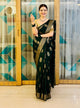 Bottle Green Banaras Crepe Silk- Heena - AbirabyBeena