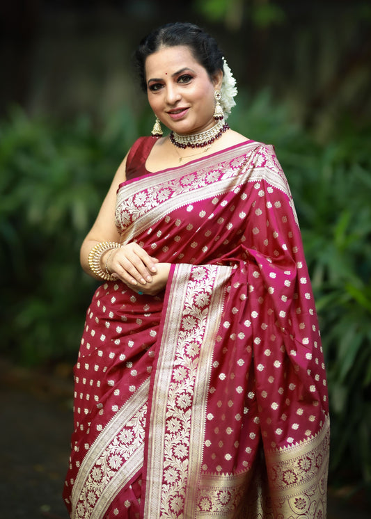 Maroon Katan Silk - AbirabyBeena