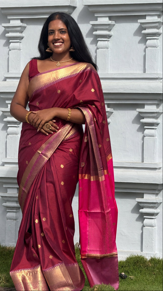 Regal Soft Silk Saree – Wine Berry