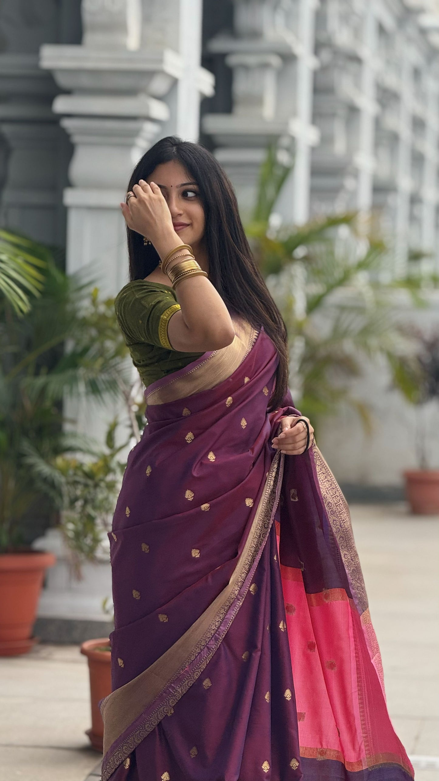Regal Soft Silk Saree – Plum Purple