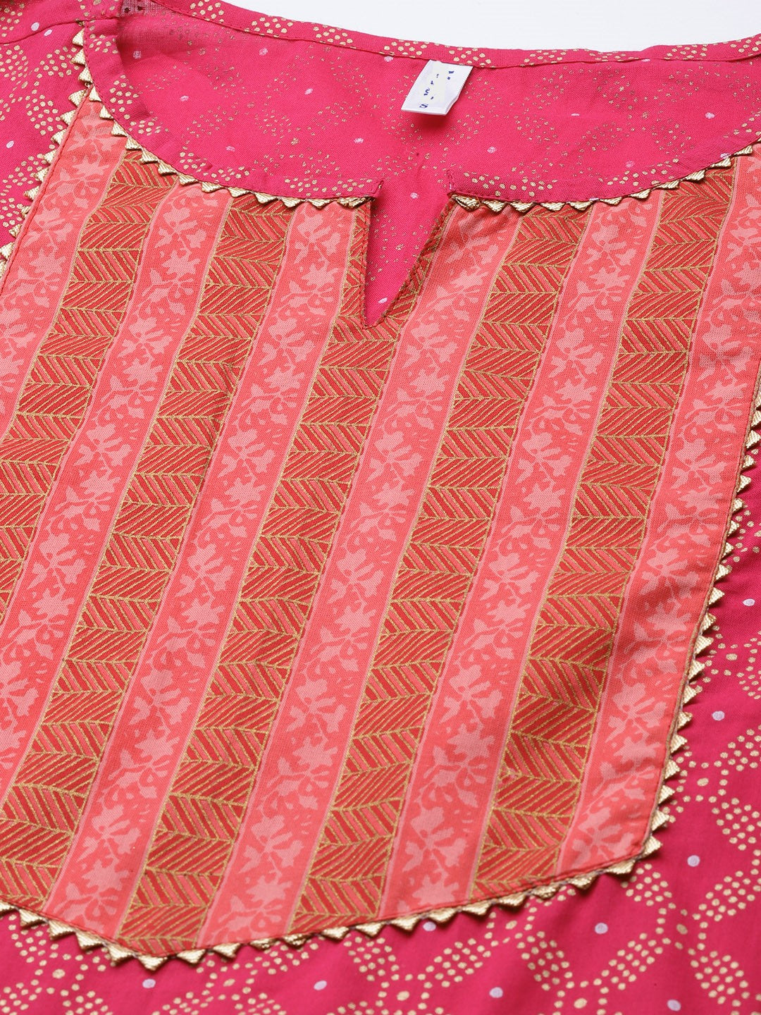 Pink Cotton Anarkali kurta - AbirabyBeena