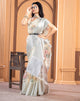 White Kora Organza soft silk - Sara - AbirabyBeena