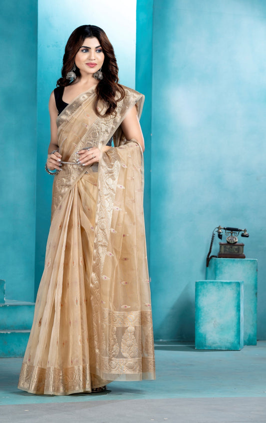 Cream Organza soft silk - Mina