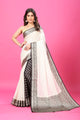 Dual white and Black Banaras Soft Georgette silk - AbirabyBeena