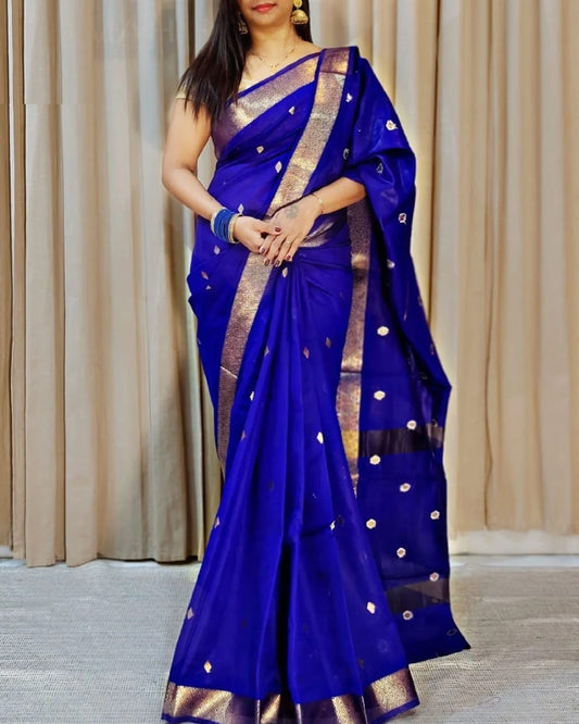 Nayantara Banarasi Silk Saree - Blue