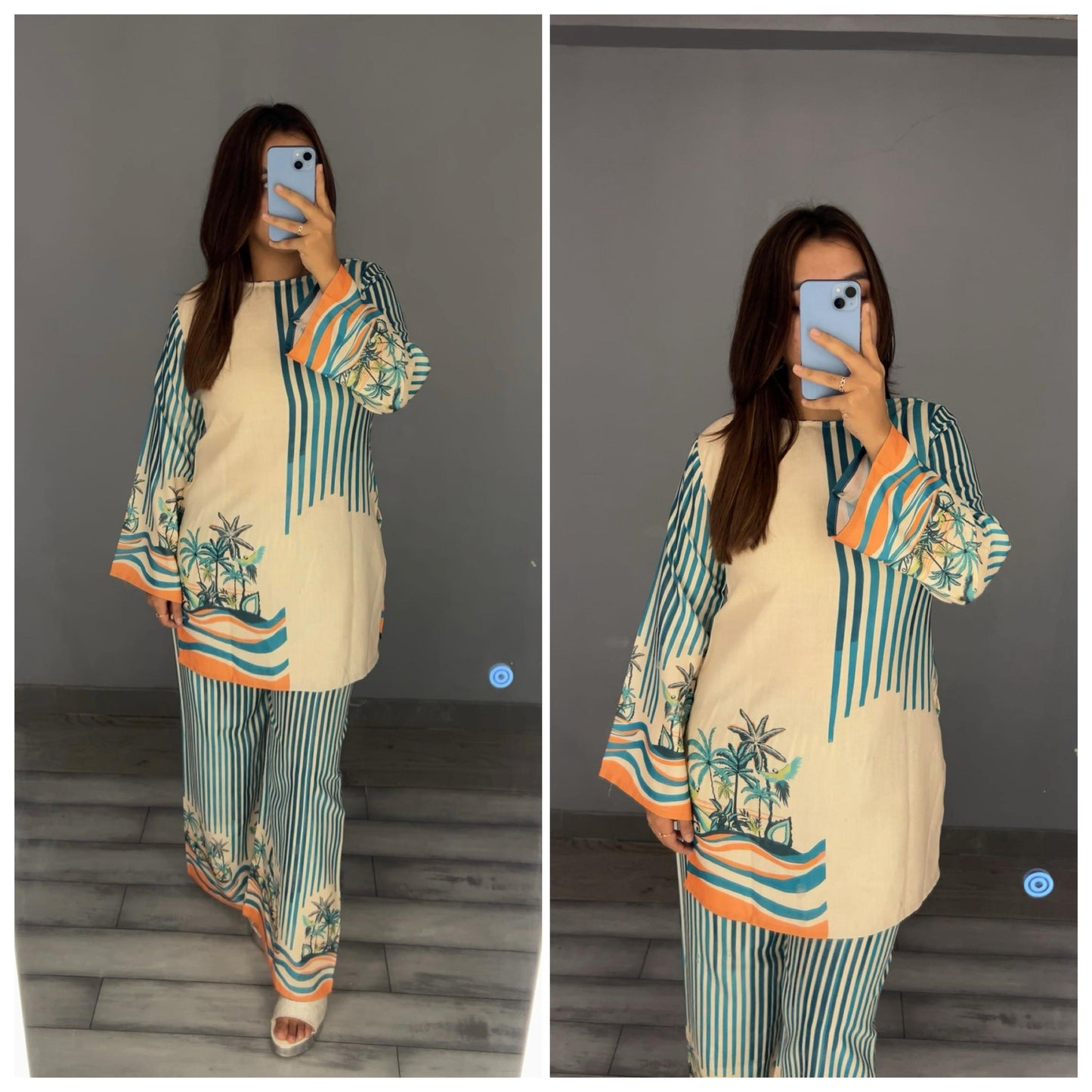 CORDSETS - white with blue stripes