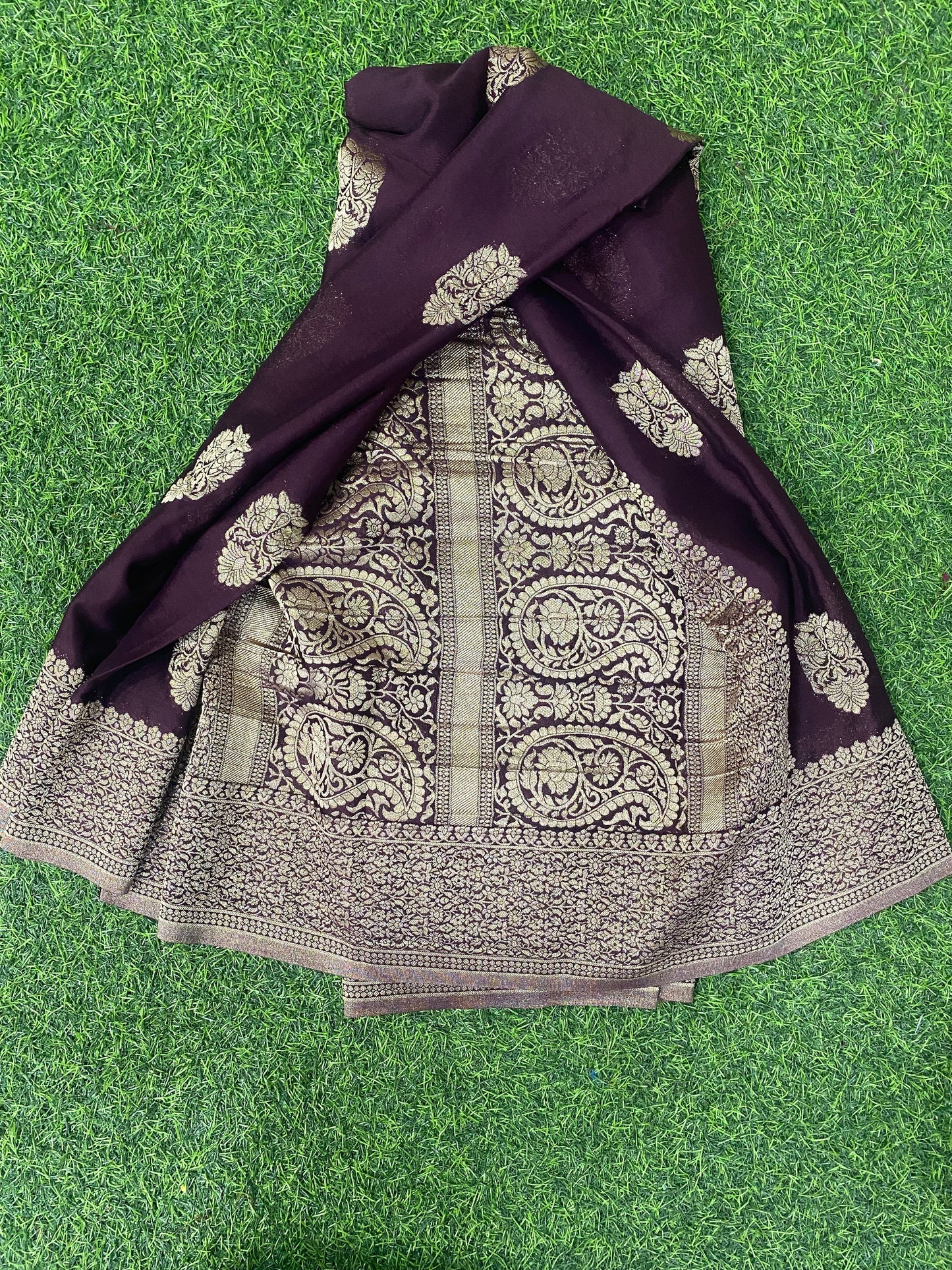 Wine Banaras Crepe Silk - Nethra