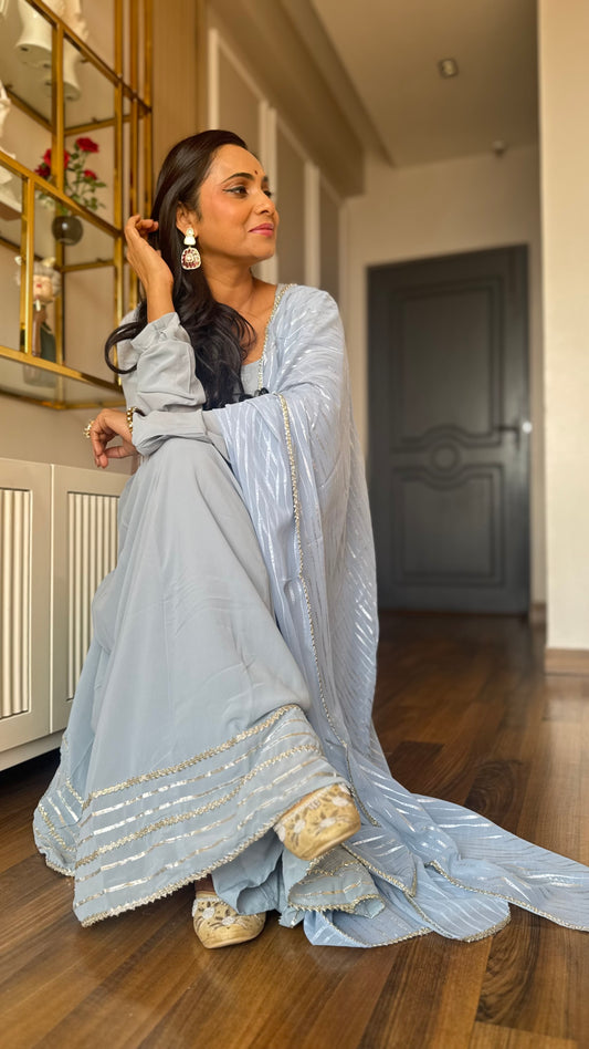 Sophisticated Slate Gray Kurta Set