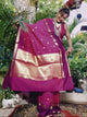 Rani Pink Soft Katan Silk Saree with Gold Temple Border