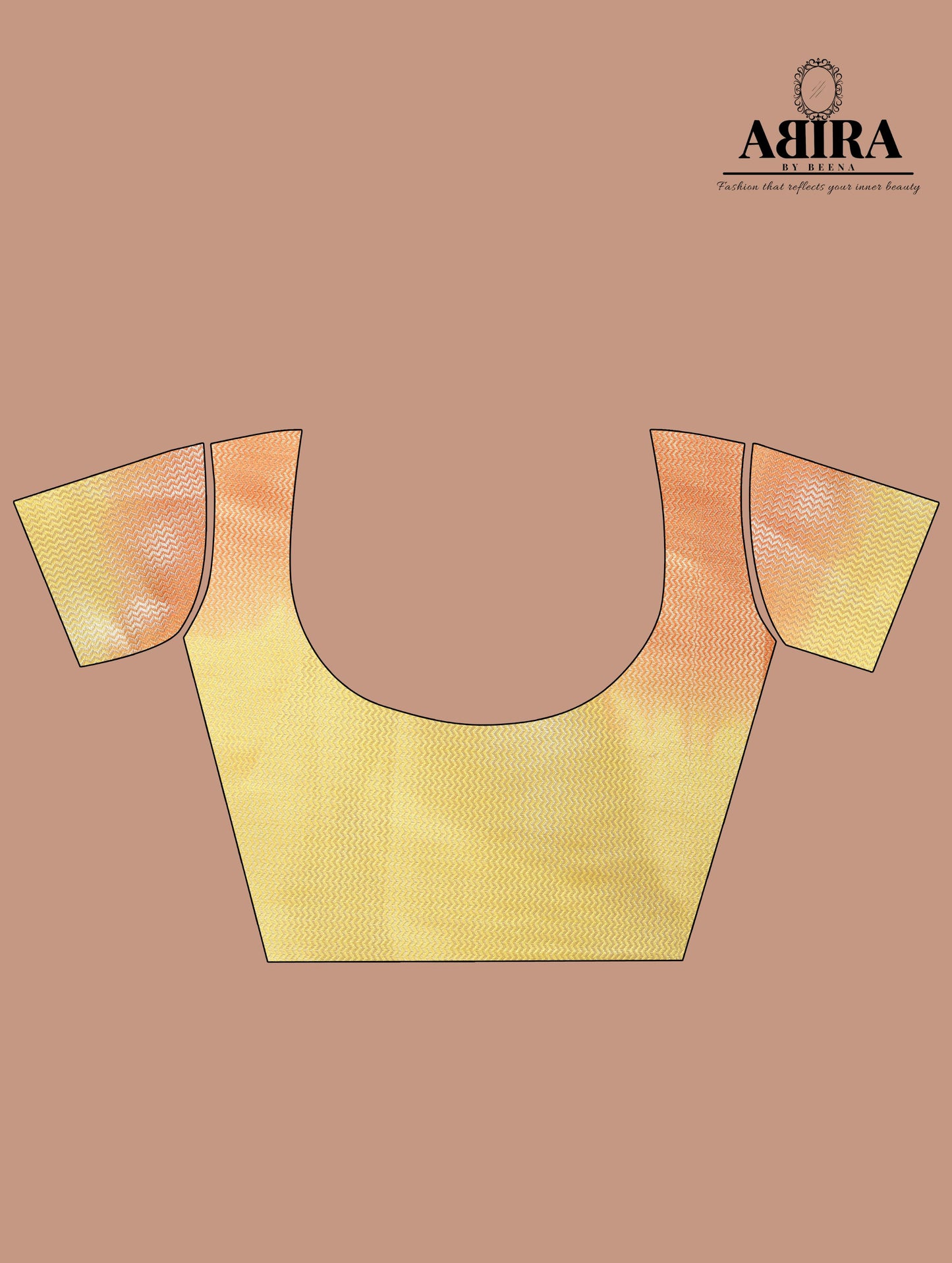 Orange-Yellow Shaded soft Georgette silk - AbirabyBeena