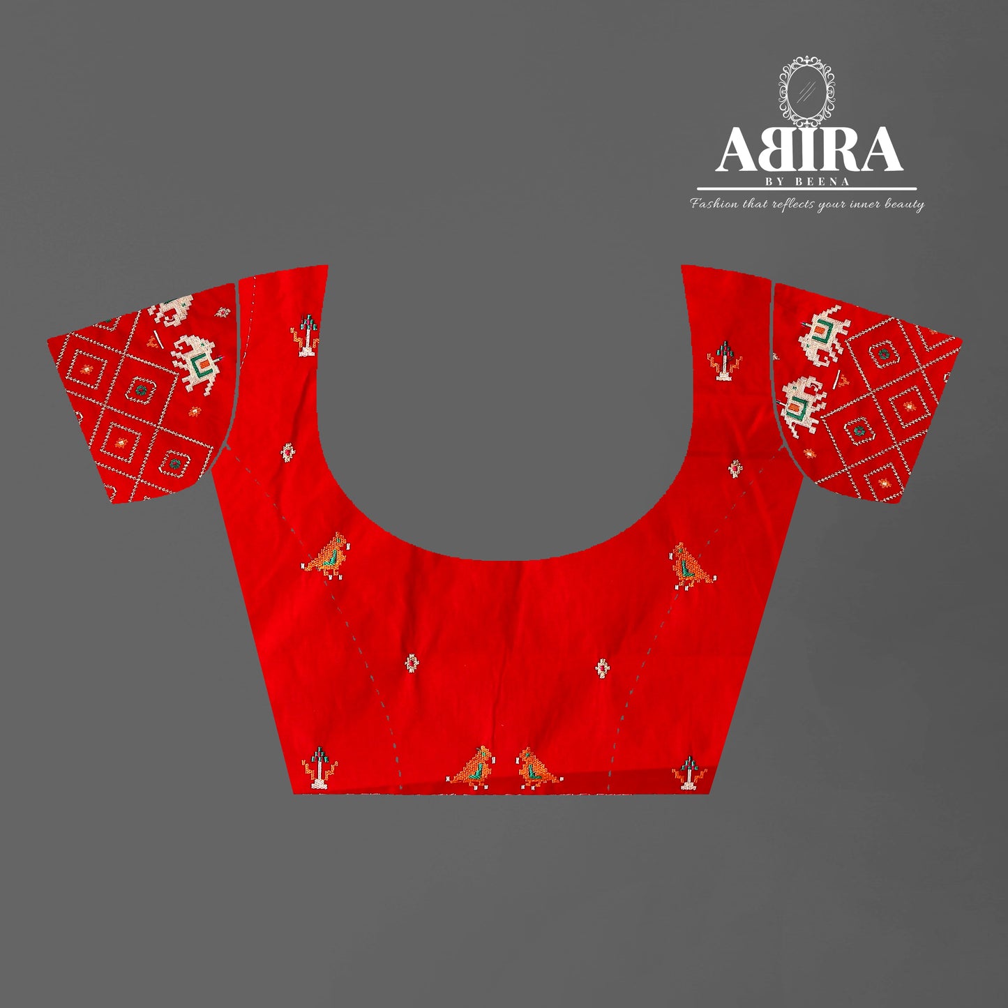 White Embroidered Patola Gaji Silk - AbirabyBeena