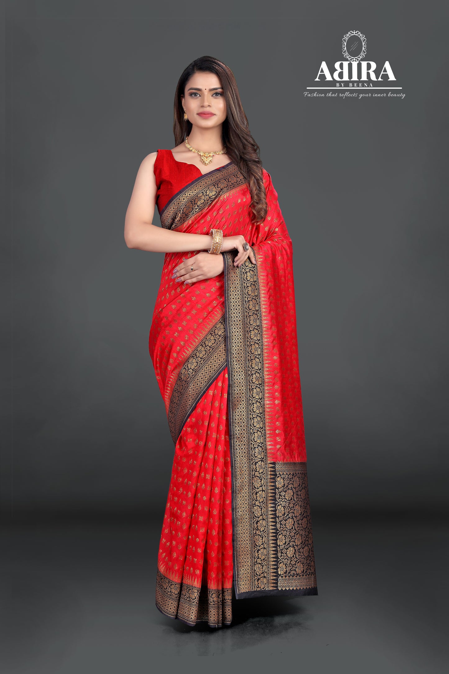Red Banaras Dupion Silk