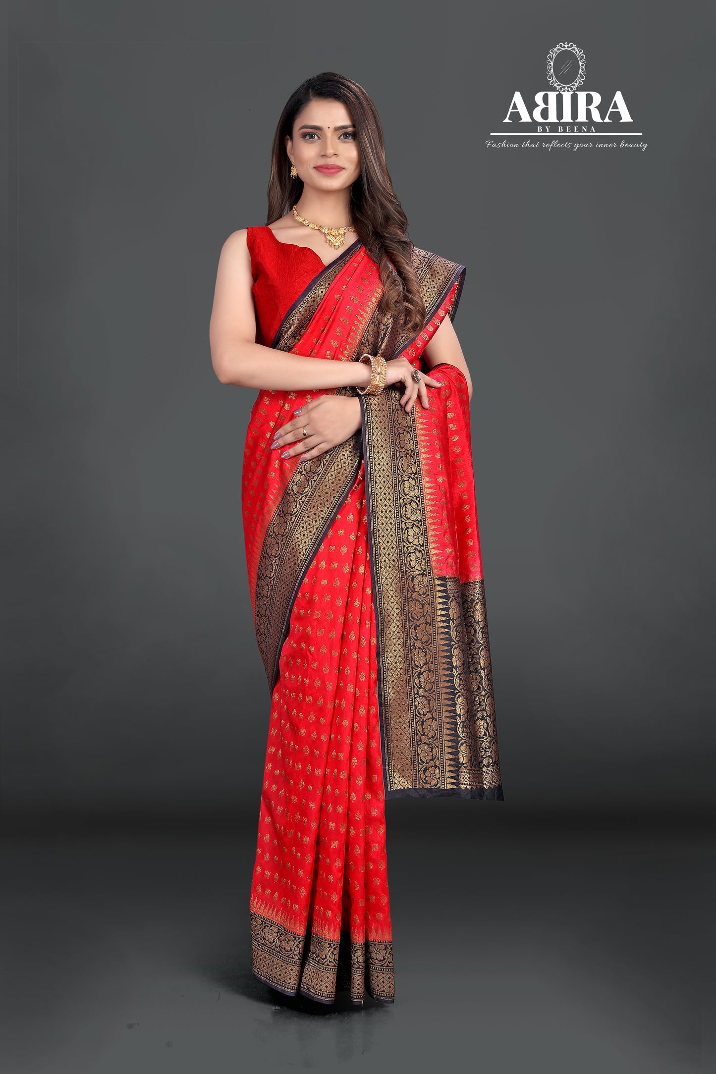 Red Banaras Dupion Silk