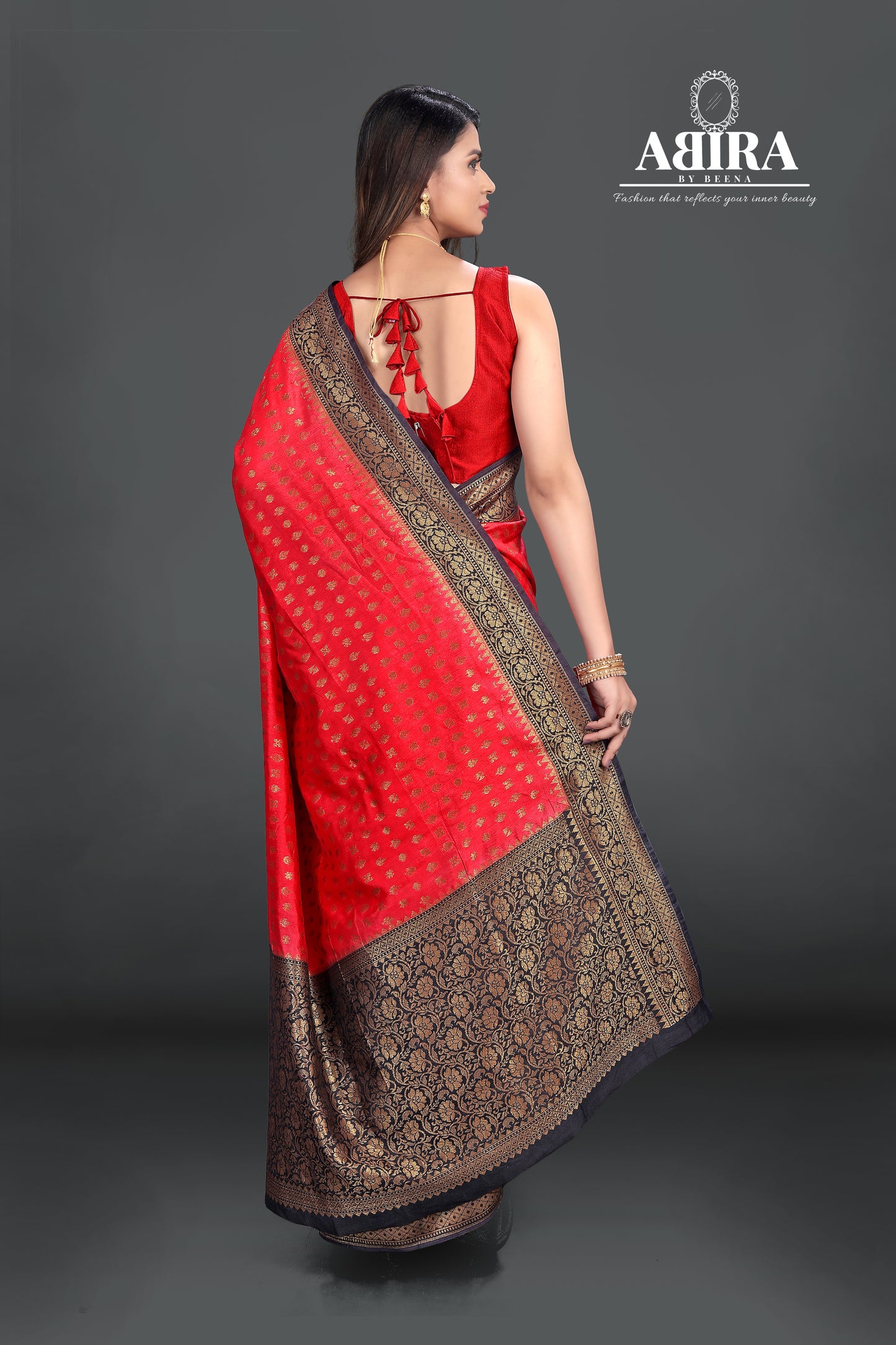 Red Banaras Dupion Silk