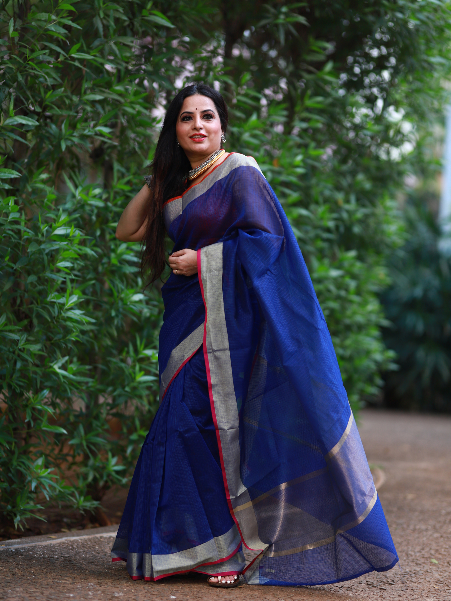 Blue plain Banaras Kota Silk - AbirabyBeena