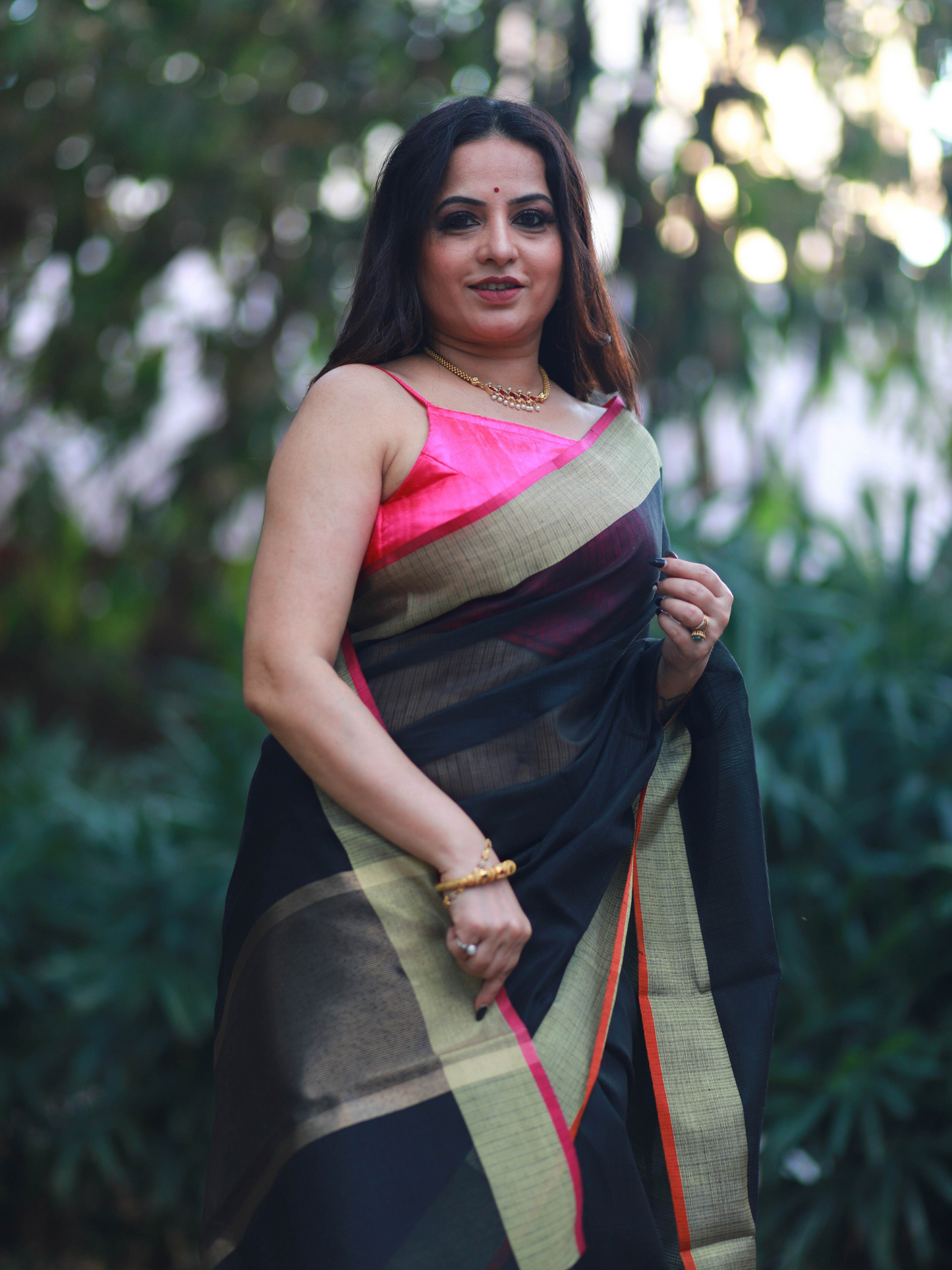 Black plain Banaras Kota Silk - AbirabyBeena