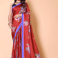 Aliya Crepe Silk Saree - Dark Red
