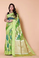 Banarasi Organza Rangkaat saree - Green - AbirabyBeena