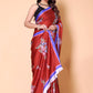 Aliya Crepe Silk Saree - Dark Red