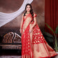 Red Jaal Katan Georgette Silk