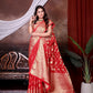 Red Jaal Katan Georgette Silk