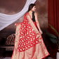 Red Jaal Katan Georgette Silk