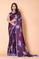 Aliya Crepe Silk Saree - Purple - AbirabyBeena