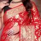 Red Jaal Katan Georgette Silk