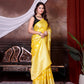 Yellow Jaal Katan Georgette Silk