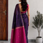 Maheshwari Cotton Saree – Deep Purple