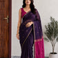 Maheshwari Cotton Saree – Deep Purple