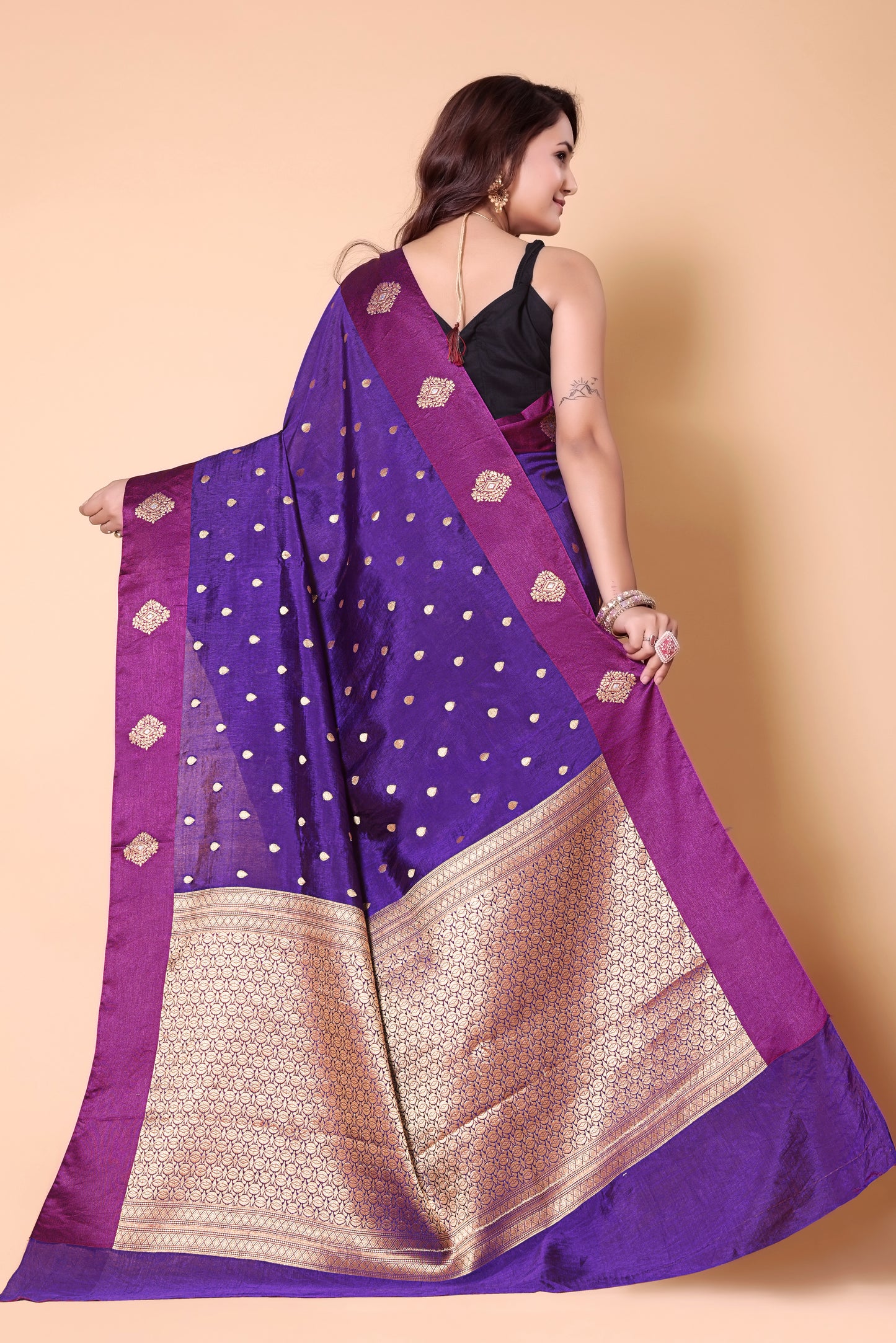Banarasi Raw Mango Weaving Sarees - Blue